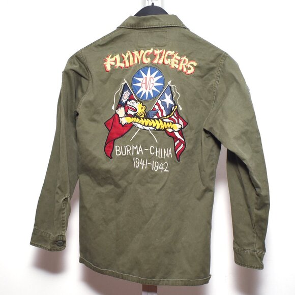 Schott NYC MIL-J-6181 Souvenir Jacket Shirt Flying Tiger Vietnam Jacket Military - Picture 2 of 6